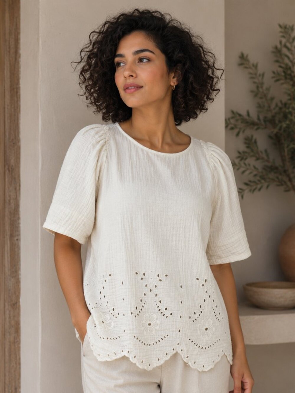 Chelsea & Theodore Cream Blouse